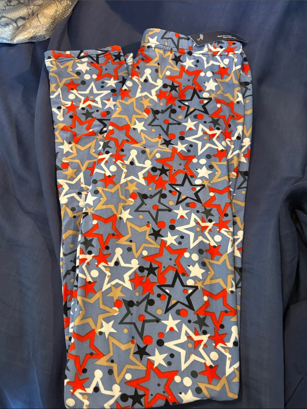 Star Print Lounge Pants - Blue, Red, White